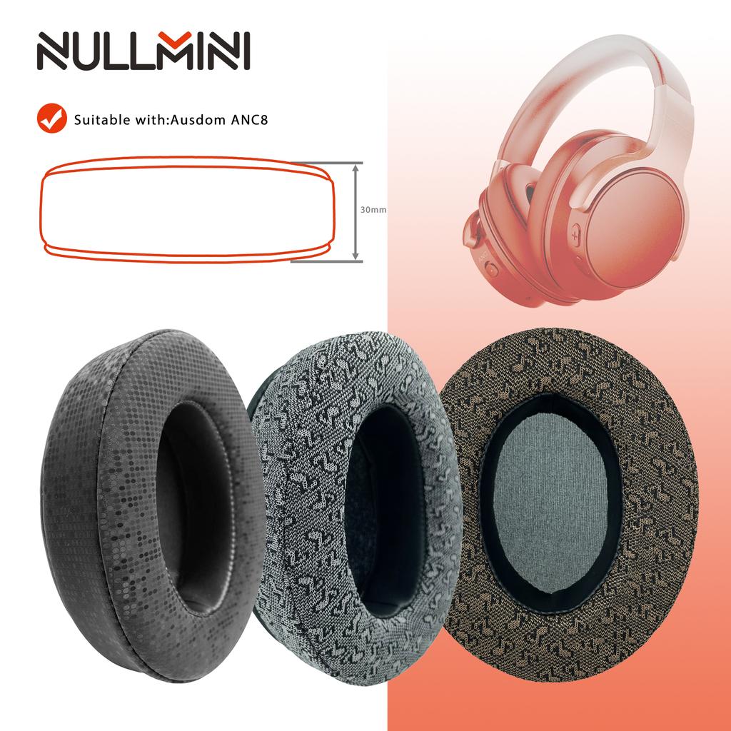 NullMini Replacement Earpads for Ausdom ANC8 Headphones Ear Cushion Earmuffs Headset Headbeam
