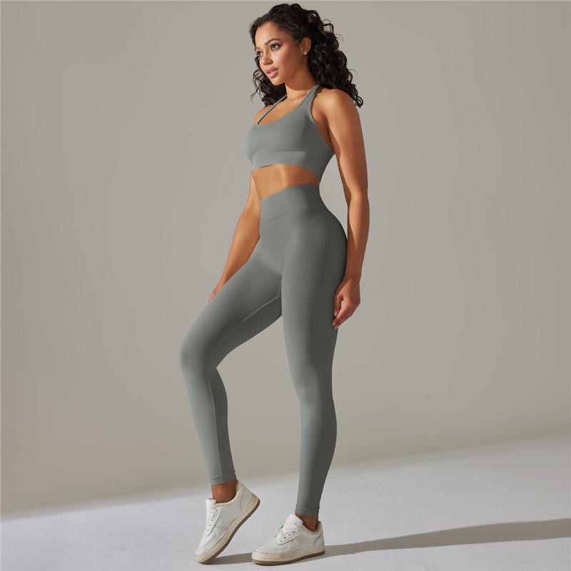 Auroth комплект из 2 предметов для тренировок, женский наряд для йоги, бесшовная майка с высокой талией, леггинсы для йоги, эластичные комплекты для фитнеса