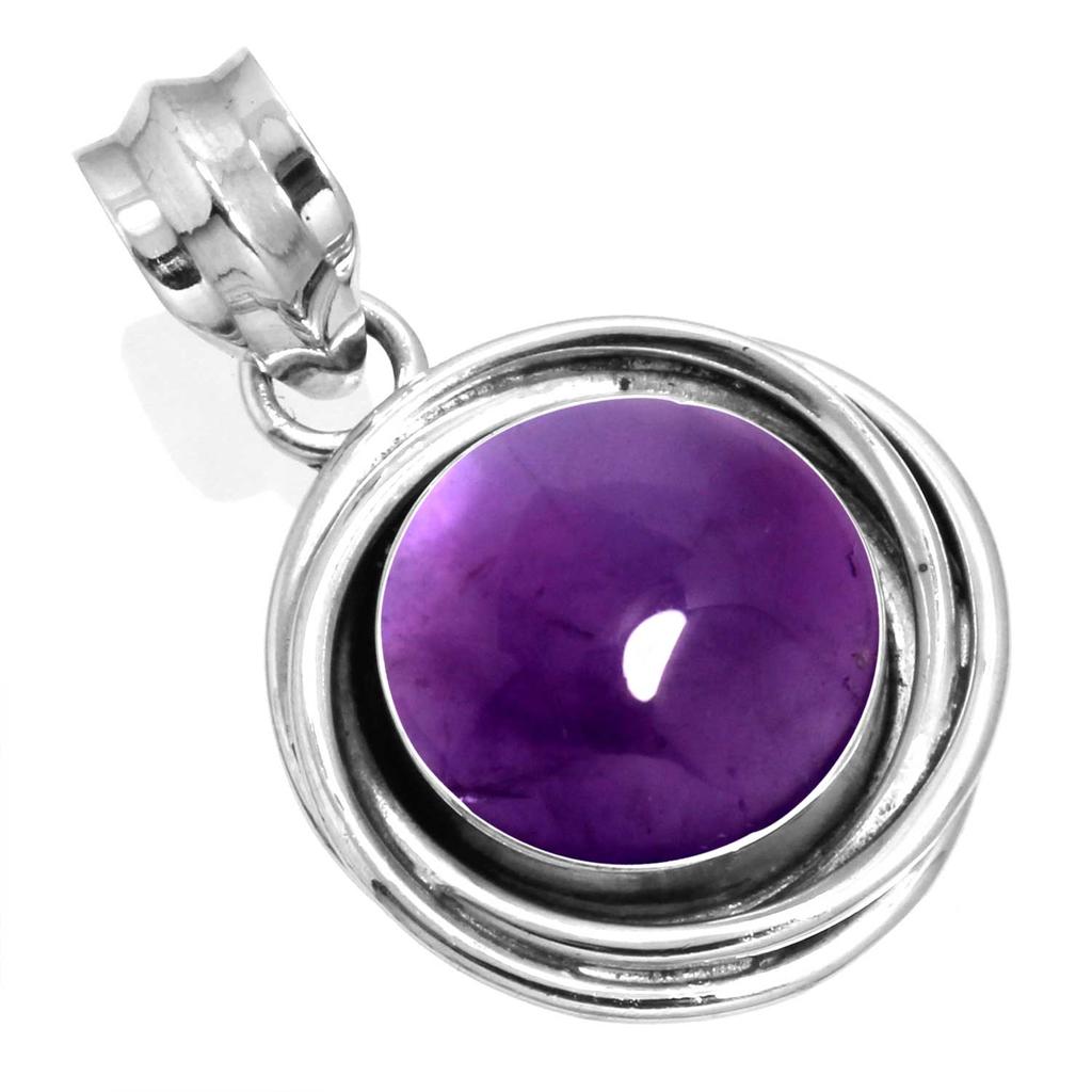 925 Sterling Silver Pendant Women Gemstone Handmade Jewelry Wedding Gift Amber Amethyst Black Onyx Carnelian Garnet Quartz Green Onyx Gold Stone