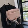 Trend Women's Bags 2025 New Fashion Casual Solid Color Messenger Bag Women's Wide Shoulder Strap Shoulder Bag Small Square Bag
