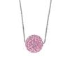 [R6052] - Handmade Silver Necklace 'Sissi' Pink Silver Rhodium Plated (crystal) - 12 Mm
