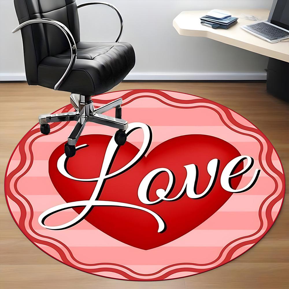 1pc Love Heart Chair Carpet for Office, Non slip, Soft and Durable Office Rug for Interior Decoration