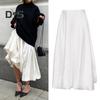 Юбка макси, однотонная атласная юбка в стиле пачки, длинная юбка, однотонная, весна-осень, женская юбка-трапеция, повседневная одежда