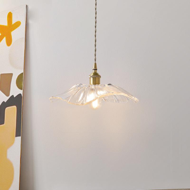 New Classic Retro Brass Glass Pendant Lights Warm Light Indoor Bedroom Bedside Dining Room Living Room Decoration Chandelier HOT