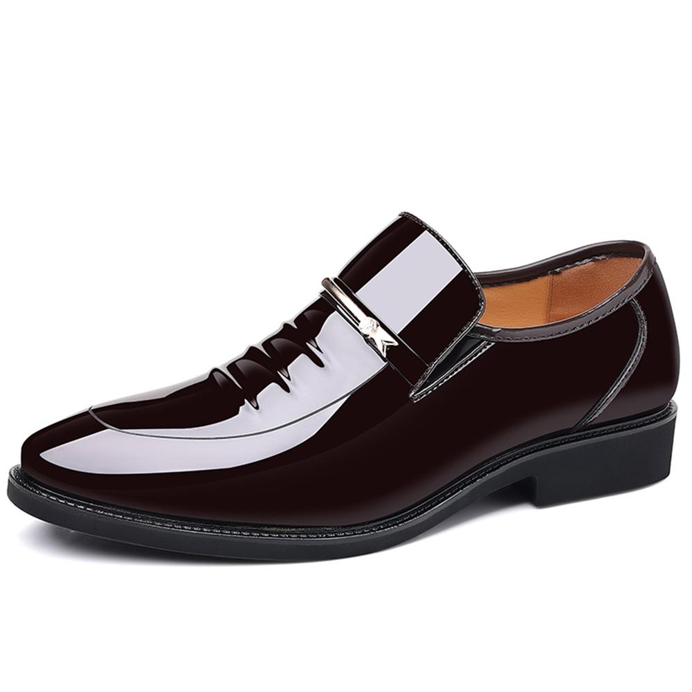 Кожаные туфли мужские роскошные деловые оксфорды дышащие лакированные туфли деловые туфли больших размеров мужские офисные свадебные туфли на плоской подошве мужские черные