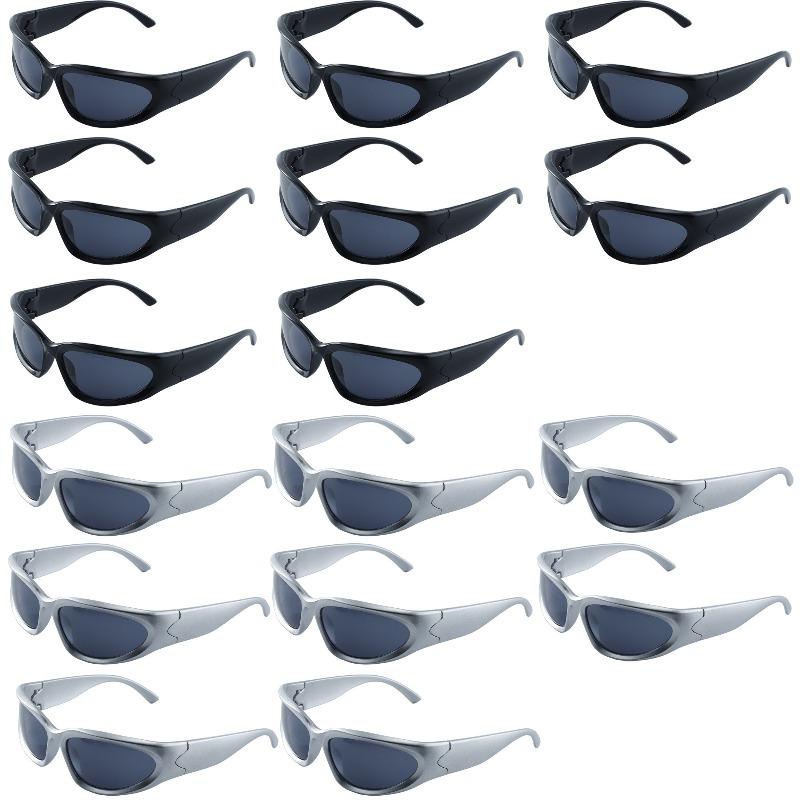 Набор из 16 штук мужских модных очков в стиле панк Y2K для ежедневных клубных встреч, персонализированные трендовые очки