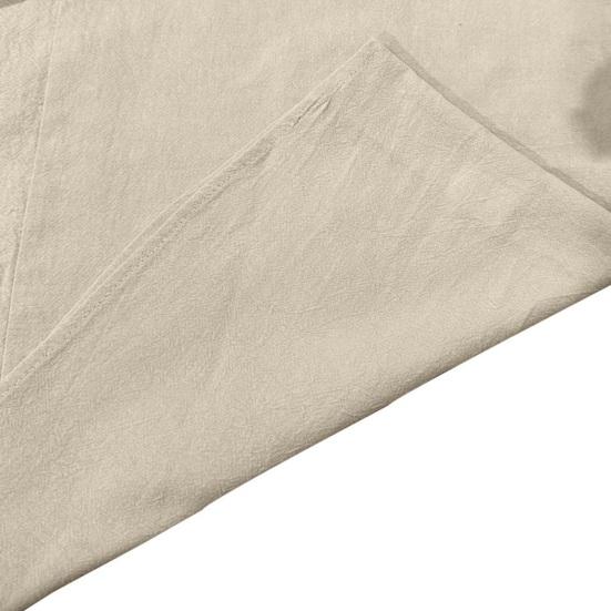 Мужская хлопковая рубашка с V-образным вырезом, длинный рукав, свободная футболка, однотонная летняя футболка