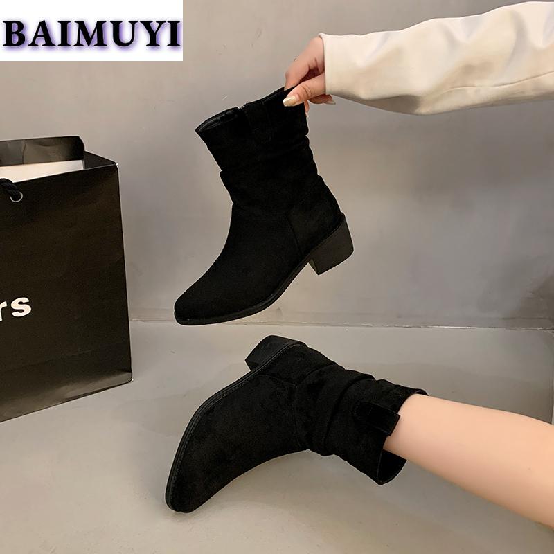 2025 Трендовые женские замшевые ботильоны с леопардовым принтом Зимние массивные туфли Новые роскошные модные ботинки челси Элегантные туфли для снега Женские ботинки