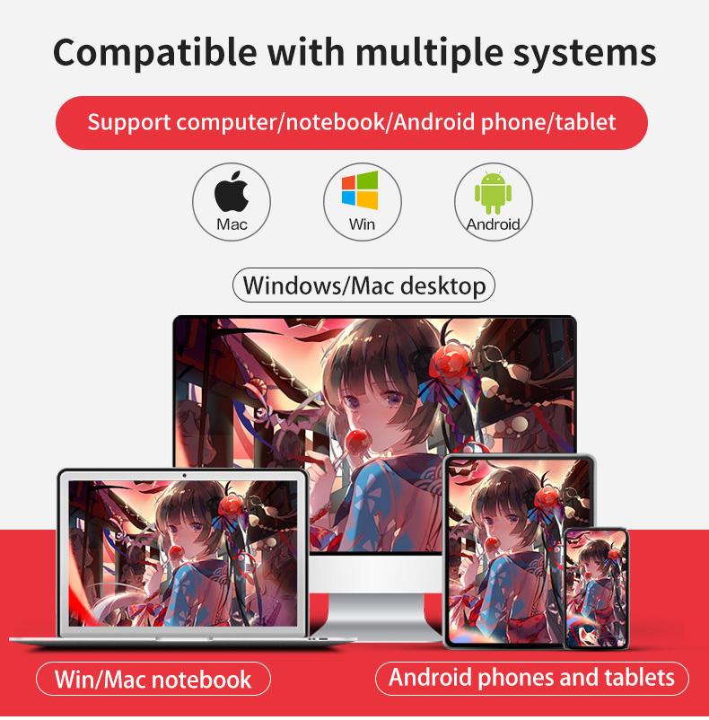 Графический планшет 8192 уровней, цифровой планшет для рисования G50 с ручкой для Android/Windows/компьютеров/мобильных графических планшетовAA