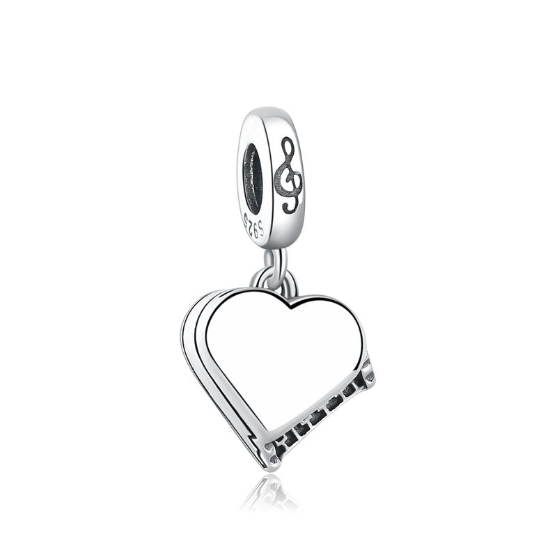 Шарм-бусины из серебра 925 пробы в виде нот и головки пианино, для браслетов, ожерелий, украшений для женщин, Оригинальный дизайн 'Любовь'