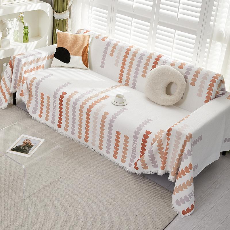 Полотенце для дивана из синели Love Stripe, универсальное для всех сезонов, цельное полотенце для дивана, одеяло для дома, гостиной, тканевое полотенце