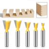 5PC Dovetail Milling Cutters 8mm Shank Round Over Edging Router Bit Radius Wood Cutting Tool Woodworking Router Bit