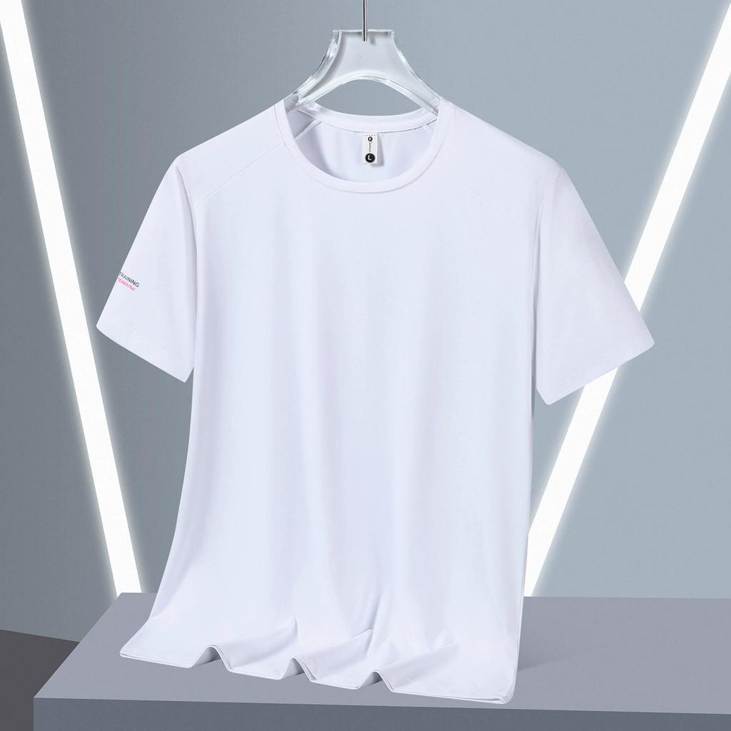 Футболка мужская летняя свободная тонкая с коротким рукавом большого размера, одежда для полных мужчин с добавлением жира и увеличенная мужская одежда из ледяного шелка