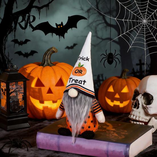 Halloween Themed Decorations Gnome Decor, Rudolph Faceless Doll Figurine for Shelf Table, Spooky Realistic Ornaments Cute Ornament Party