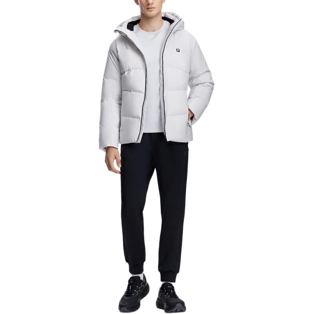Fila Official 2023 Winter New Down Jacket Basic Fitness Basketball Sports Hoodie Men Outerwear Light-Blue Gray A11M341904FGY