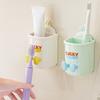 Милый мультяшный держатель для зубных щеток, стойка для хранения зубных щеток, настенный, для ванной комнаты, коробка для хранения электрических зубных щеток и зубной пасты