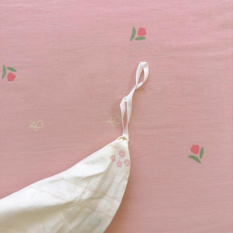 Ins Simple Style Pure Cotton Bed Four-piece Set, Cotton Quilt Cover, Bed Sheet, Small Floral Three-piece Set