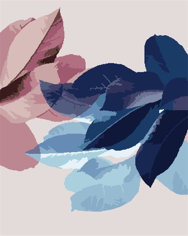 RUOPOTY Картина маслом по номерам, пейзаж с листьями, акриловая рамка «сделай сам», на холсте, настенная картина по номерам для гостиной