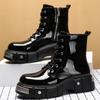Модная мужская обувь с высоким голенищем, кожаные ботинки класса люкс, модные мотоциклетные ботинки, повседневные ботинки на платформе для мужчин, деловые ботинки, ботильоны женские