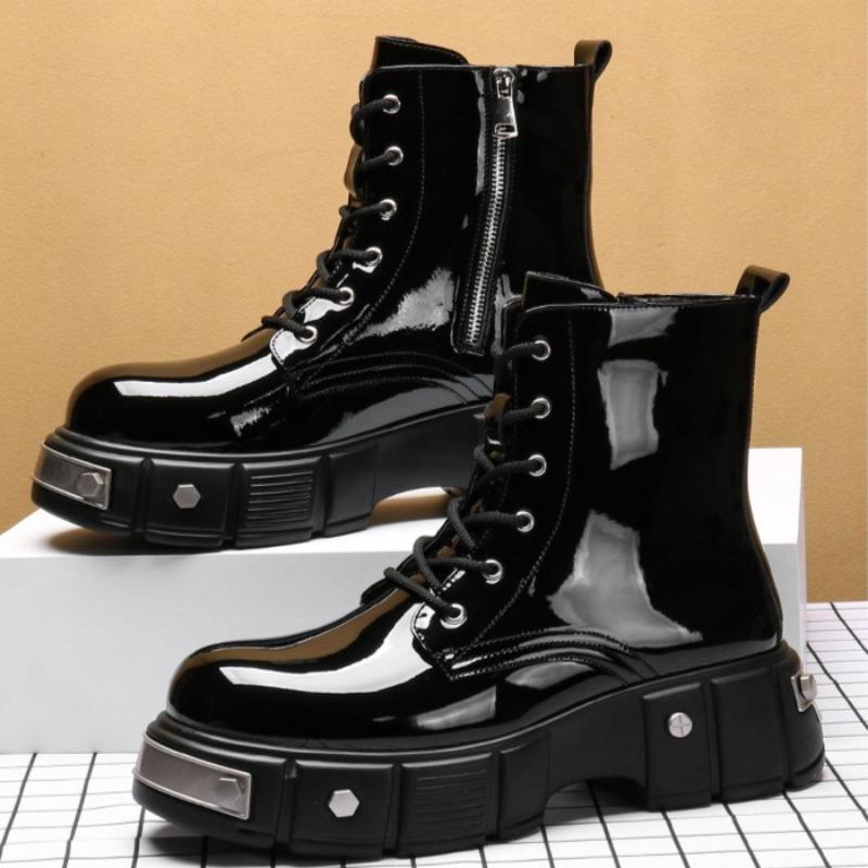 Модная мужская обувь с высоким голенищем, кожаные ботинки класса люкс, модные мотоциклетные ботинки, повседневные ботинки на платформе для мужчин, деловые ботинки, ботильоны женские