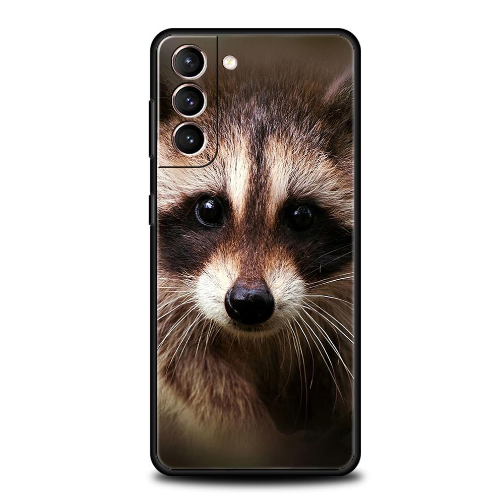 Cute Animal Raccoon Phone Case For Samsung Galaxy S24 S23 S22 S20 S21 FE Ultra S24 S23 S10 S10E S9 S8 Plus 5G Phone Cover Bags