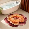 Коврик для пола 3D цветочный дизайн Нескользящая точечная тисненая основа Дверной коврик Быстросохнущий Впитывающий Коврик для входа в ванную