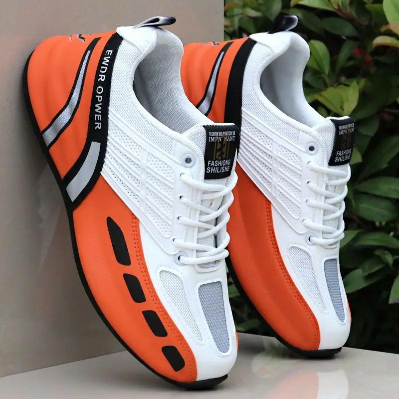 Men's Casual Vulcanized Shoes Fashion Luxury Sneakers Flat Shoes for Man Thick-soled Height-increasing  Shoes Big Size