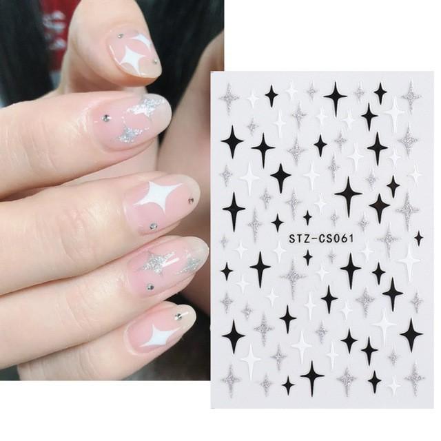 Nail Art Sticker, French Bronzing Scribbled Metal Gold Line Adhesive Nail Sticker