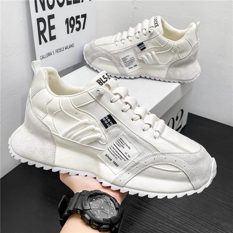 Chunky Sneaker Men Designer Increased Internal Platform Board Shoes Fashion Casual Microfiber Leather Mesh Breathable Sport Shoe