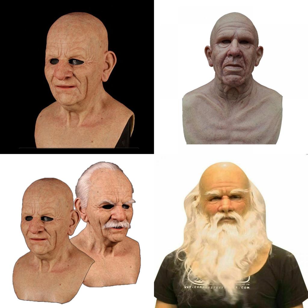 Realistic Latex Old Man Face Mask For Fancy Dress Cosplay Costume Halloween High Quality Material