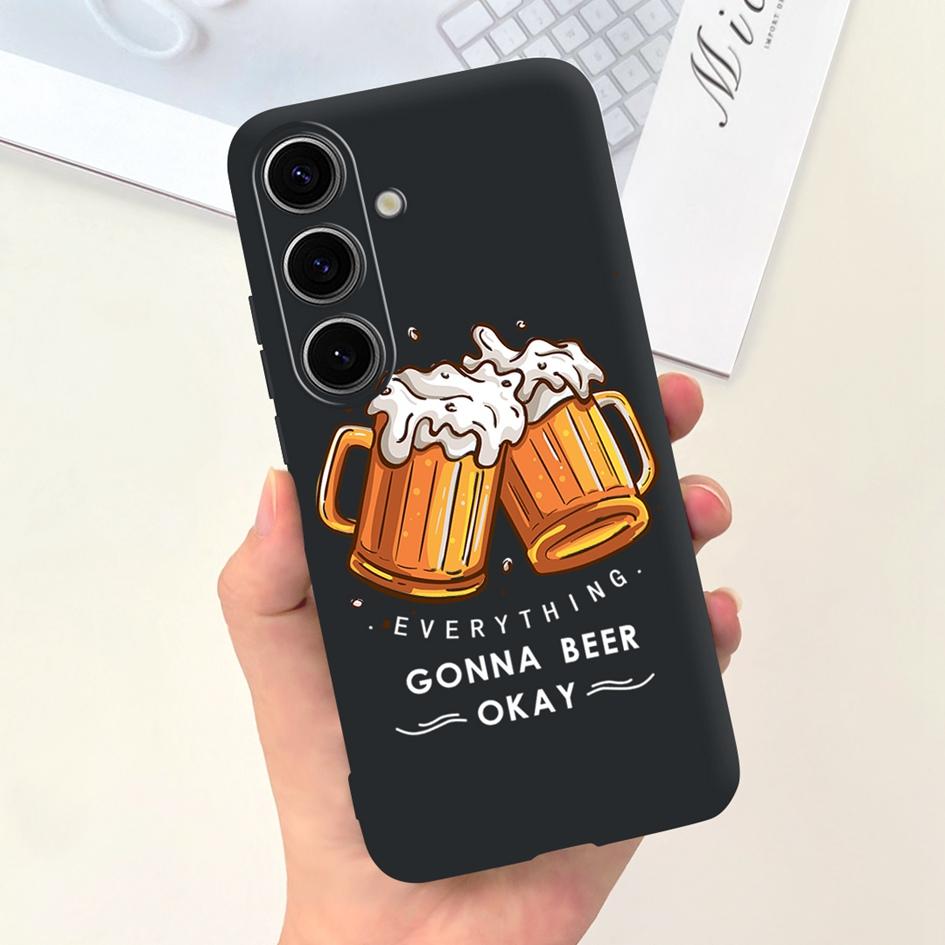 Чехол для Samsung Galaxy S24 Plus Милый Желтый Утенок Астронавт Матовый Силиконовый Мягкий Чехол для Samsung S 24 S24 Ultra S24+ 5G Funda