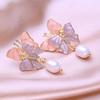 KNIKOO Серьги-бабочки для женщин, модные серьги с цветами, ювелирные изделия для свадебной вечеринки, подарки, серьги