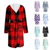 Bathrobe For Men And Women Printed Flannel Bathrobe Absorbent Quick-drying Cotton Nightgown