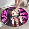 Classic Japanese-style cartoon Demon Slayer round rug, home soft decorative anti-slip yoga mat and chair mat, outdoor floor mat carpet K34