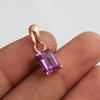 Подвеска из розового золота с аметистом в виде февральского камня, ювелирные изделия ручной работы из стерлингового серебра 925 пробы