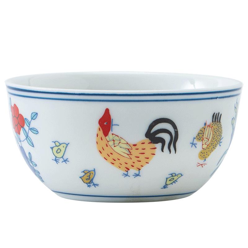 Antique Style Ming Chenghua Doucai Chicken Cup Kung Fu Tea Set Large Master Tasting Cup Wine Cup Small Gift White Porcelain Tea