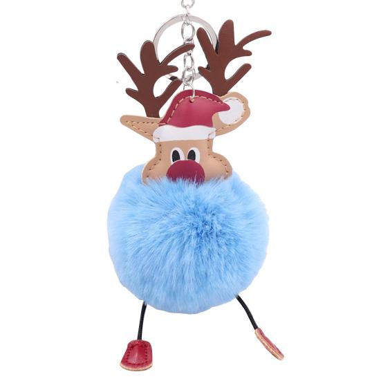Рождественский брелок в виде оленя Милый брелок с помпоном в виде северного оленя из искусственного меха
