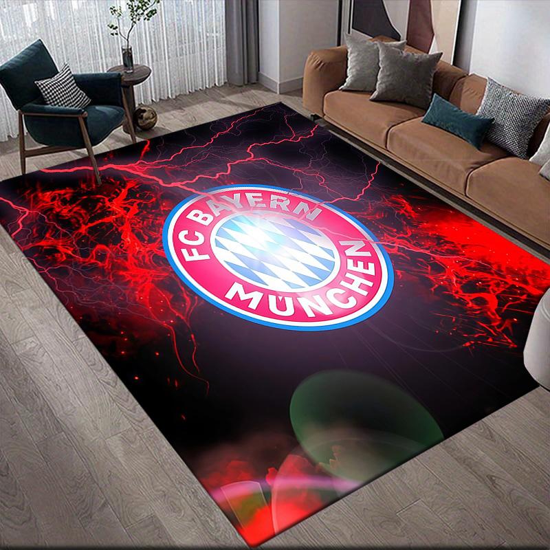 FC Bayern München2 Flannel Pattern Square Carpet,Area Rug,Carpet Rug for Living Room Bedroom Sofa Playroom Decor,Non-slip Floor Mat