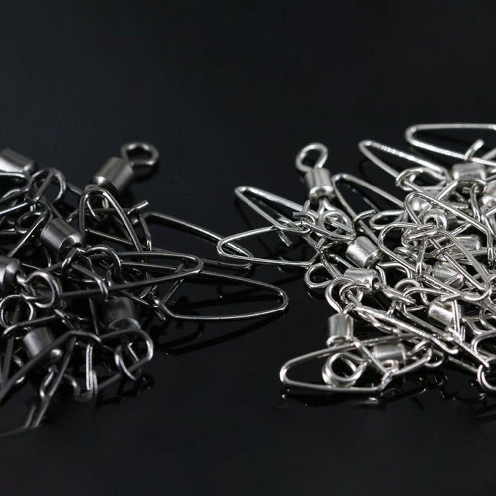 Stainless Steel 1#-8# Heavy Duty Ball Fishing Snap Connector with Pin Bearing Barrel Rolling Swivel