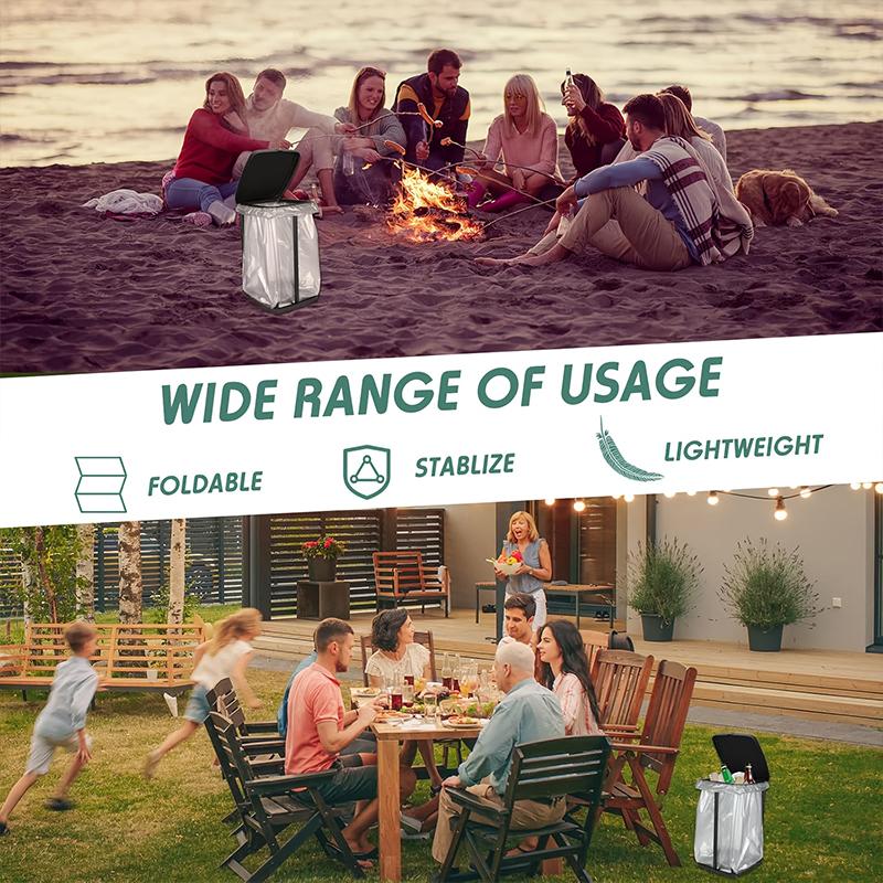 1PC Adjustable Height Camping With Manual Height Adjustment Office Expandable Kitchen Collapsible Trash Can Durable