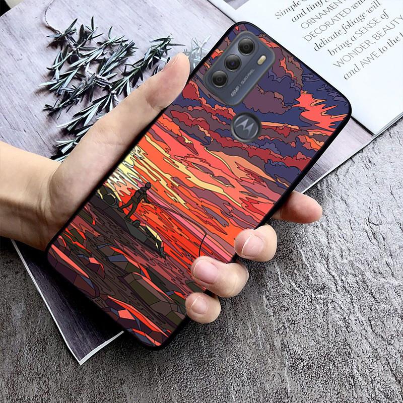 Чехол для телефона с пейзажем неба и пейзажем аниме для Moto Edge 50 40 Pro Edge 40 30 Ultra Neo Fusion G Power G Stylus G Play E32 E20 E40
