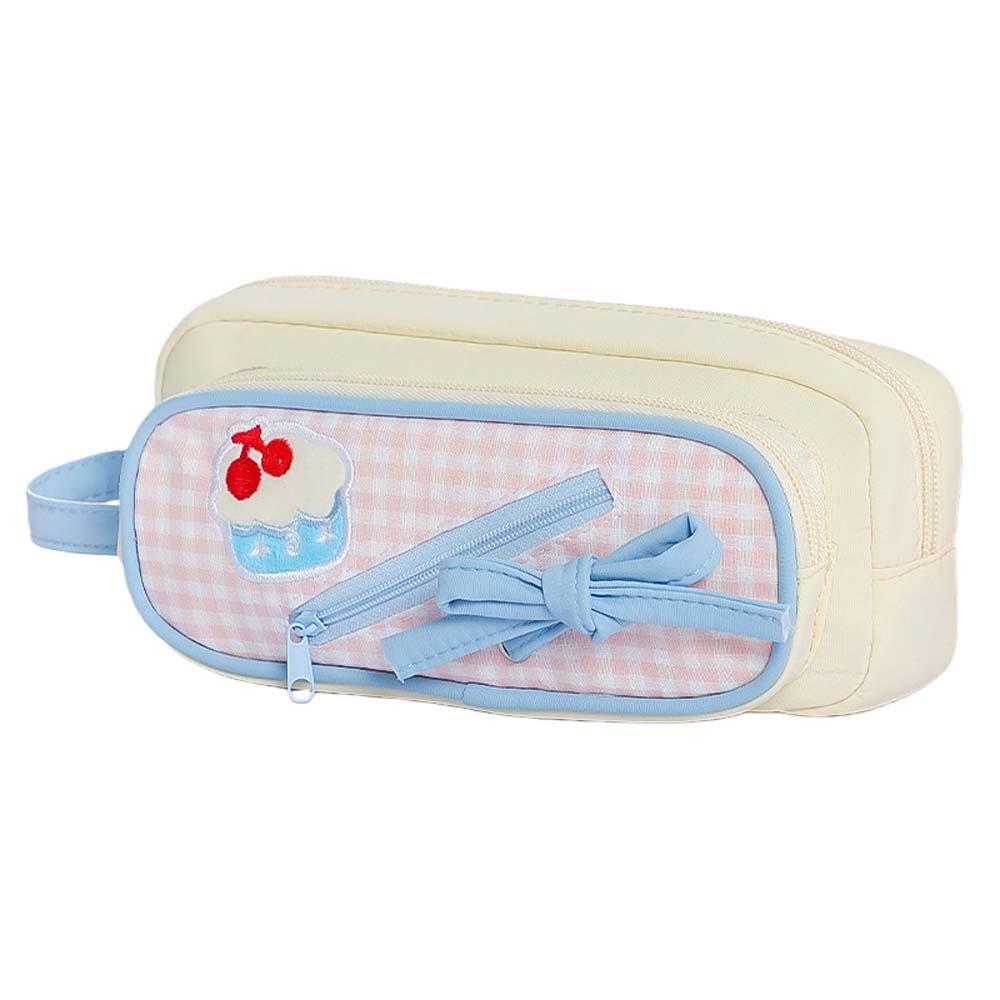Handheld Korean Fruit Pencil Case Fruit Cherry Cake Print Pencil Pouch Office