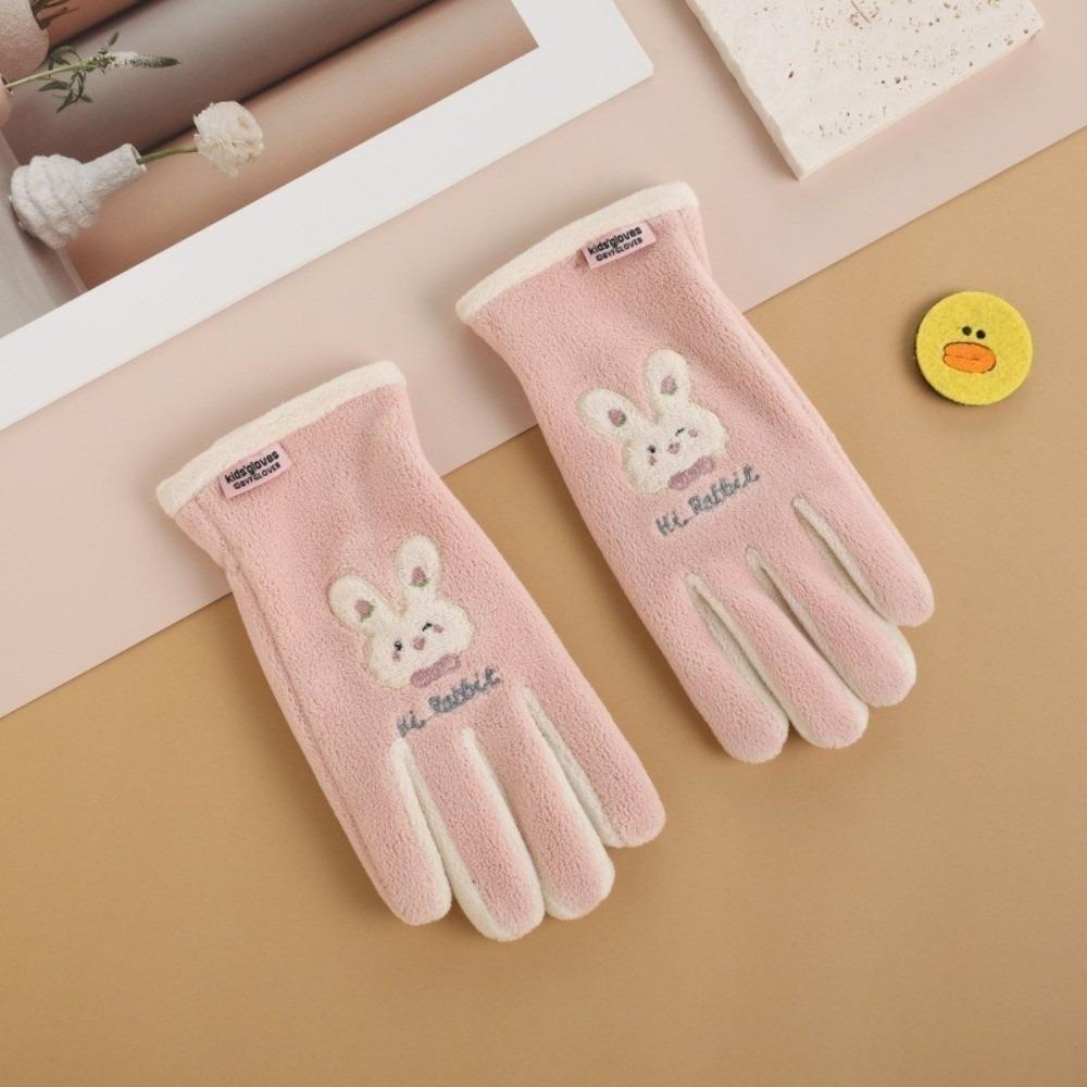 Plush Ski Gloves Polar Fleece Full Finger Gloves New Windproof Coldproof Gloves Autumn and Winter