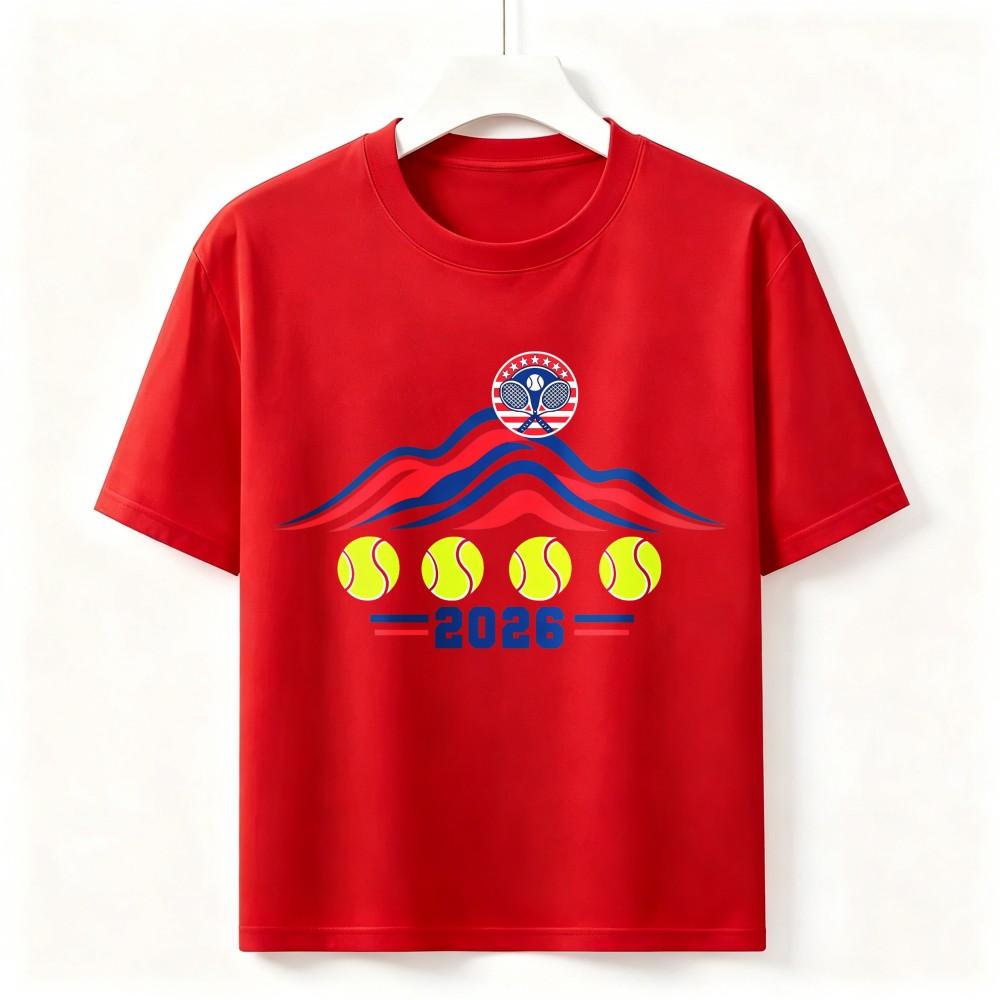 2026 Tennis Graphic T-Shirt USA Flag Style Unisex Tee Sports Fan Game Day Shirt