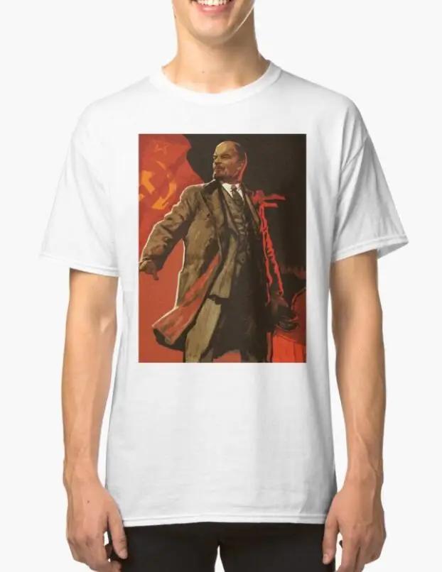 Lenin And Us - Soviet Union Propaganda Poster Print T-shirt Summer Short Sleeve O-neck T Shirt Hip Hop Tees Tops