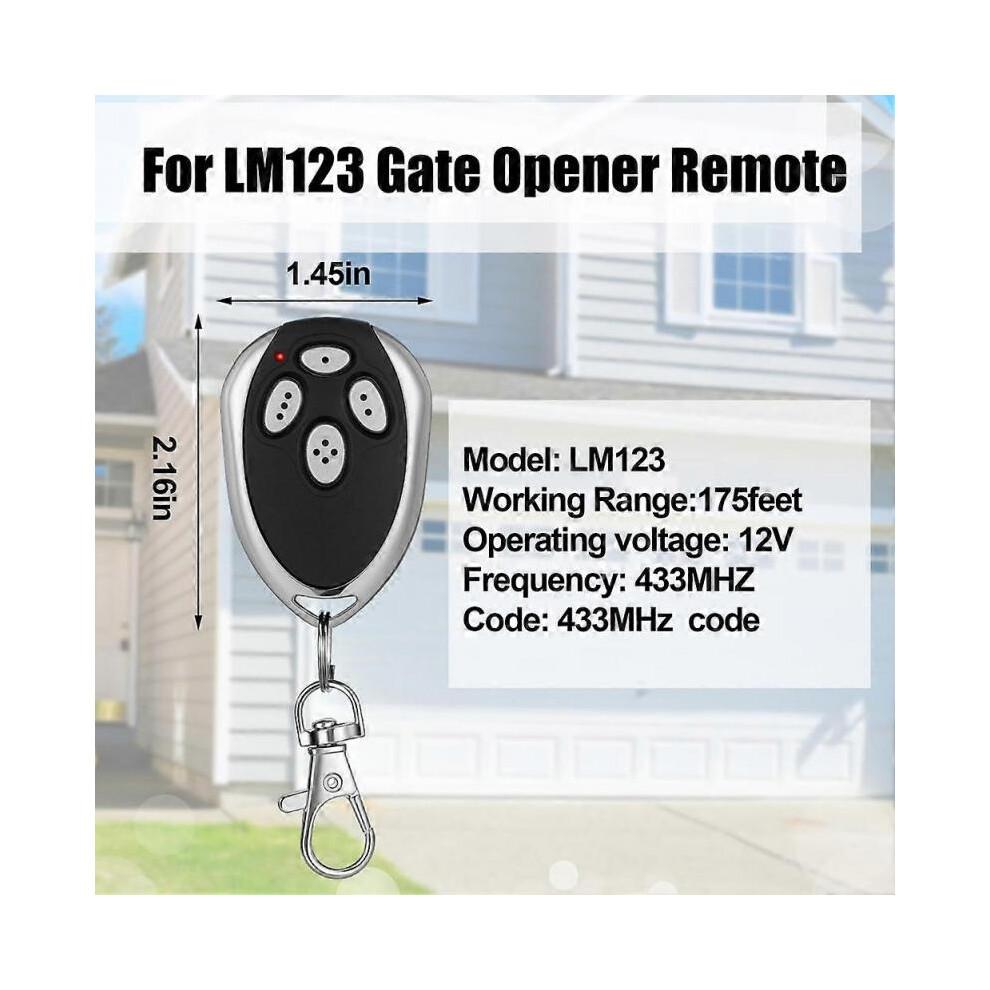 4 Pcs 4 Channels Gate Opener Remote Compatible for Aleko LM123 433.92mhz Garage Door Remote Control