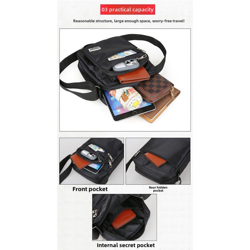 Мужской нейлоновый рюкзак Slant - многосекционная, портативная сумка через плечо с регулируемым плечевым ремнем и карманом на молнии, подходит для деловых поездок