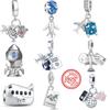 New Hot Fine Charm Beads Fit Bracelet S925 Silver Women Pendant For Jewelry Airplane Passport Travel Amulet Dangle Gift