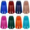 Girls Lyrical Dance Skirt with Shiny Rhinestones Waistband High-Low Mesh Skirt Side Slit Contemporary