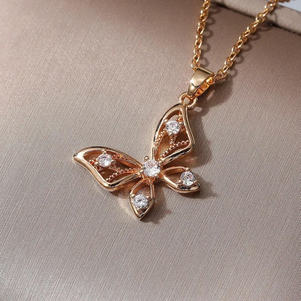 Европейское и американское простое ожерелье с золотым цирконом в форме сердца для женщин, высококлассный модный темперамент, нишевый дизайн, ювелирные изделия Wh